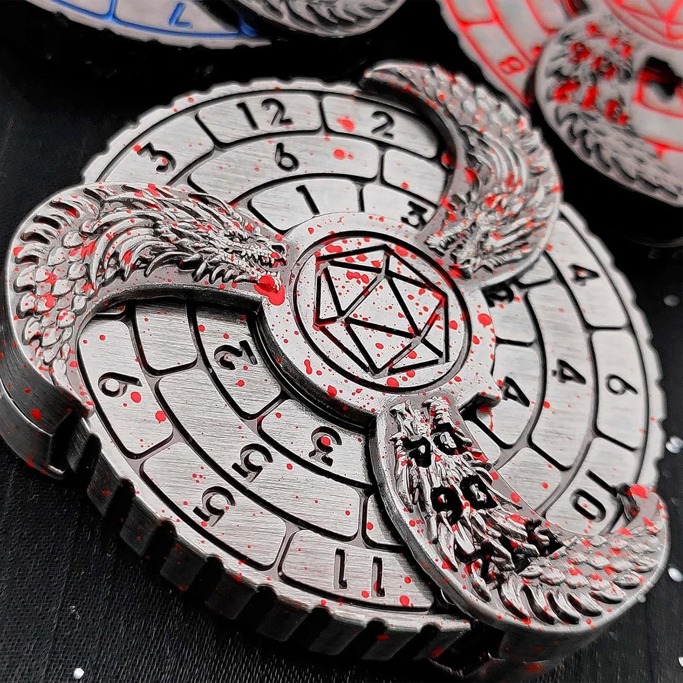 Spinning Mechanical Dice Spinner, Metal Polyhedral D&D Roulette Dice