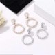 thumbnail image 4 of Large Hoop Dangle Earring Black White Pearl Earring With Stainless Steel Pin Big Circle Loop Earrings For Women Girls Jewelry M2:silver flower -, 4 of 4