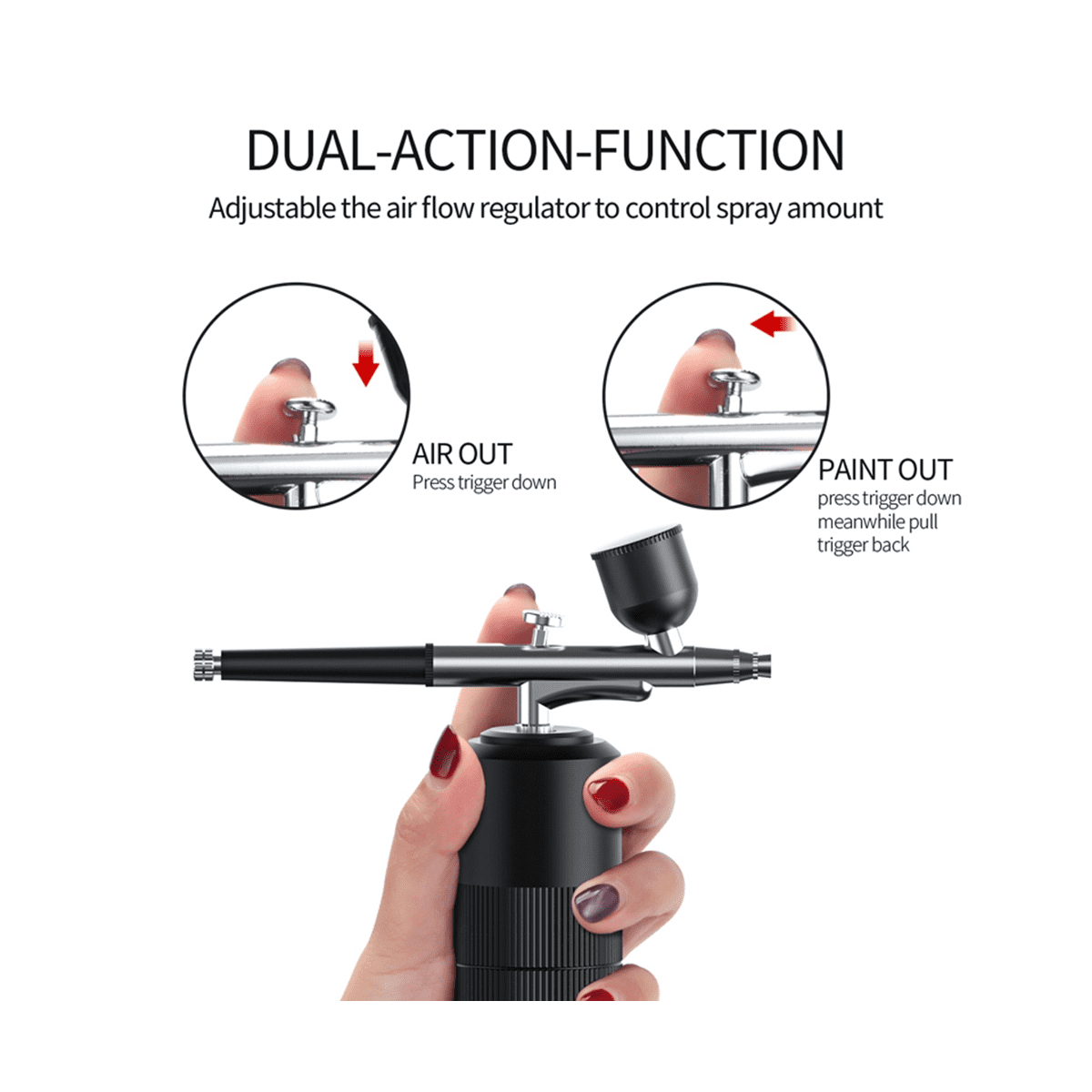 Airbrush Kit with Compressor, 23/36/48PSI Rechargeable Cordless Airbrush  Gun, Auto Handheld Airbrush Set, Protable Air Brush for Nail Art, Makeup