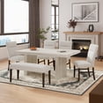 thumbnail image 3 of Roundhill Furniture Cavira 6-Piece Modern Dining Set, Faux Marble Dining Table with 4 Chairs and Bench, Gray, 3 of 18