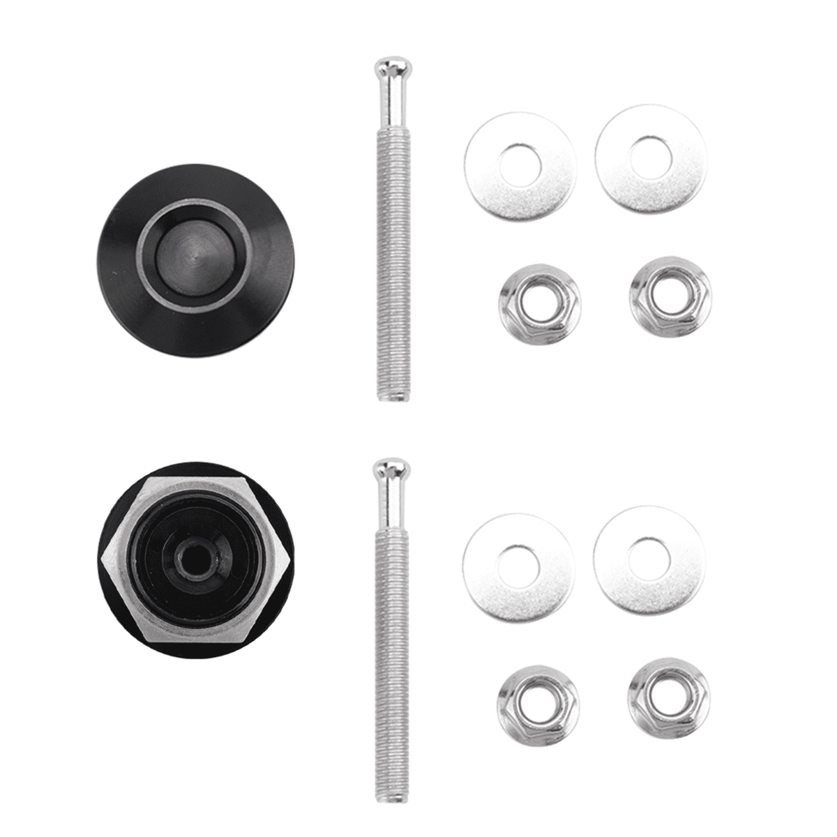 2 PCS Push Button Quick Release Hood Bonnet Pins Lock Clip Car Bumper Latch Kit