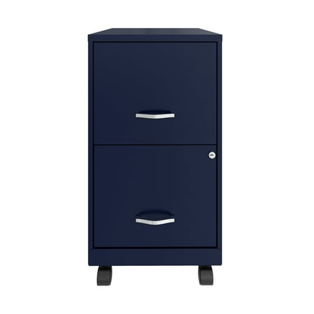 Space Solutions - 18" 2 Drawer Mobile Smart Vertical File Cabinet - Navy