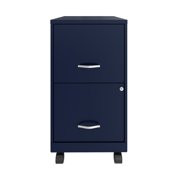 Space Solutions 18 Deep 2 Drawer Mobile Letter Width Vertical File Cabinet, Navy