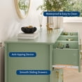 thumbnail image 3 of Ourlova Commode Cannelée 54 Pouces de Large Armoire Organisatrice de Rangement pour Salon Couloir Entrée Vert, 3 of 7