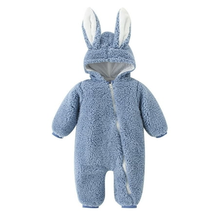 

B91xZ Baby Girls Clothing Hooded Boys Warm Bunny Baby Thick Coat Snowsuit Girls Jumpsuit Girls Coat&jacket 4t Snow Bibs Light Blue 6-12 Months