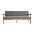 thumbnail image 3 of Christopher Knight Home Magnolia Outdoor Acacia Wood 3 Seater Sofa by  - 76.25" W x 27.00" D x 25.50" H, 3 of 5