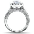 thumbnail image 2 of Pompeii 2 1/2ct Halo Lab Grown Diamond Engagement Vintage Matching Wedding Ring Set Gold, 2 of 4