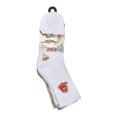 thumbnail image 2 of Ed Hardy Womens 9-11 Burning Flame Butterfly Full Cushion Mid Crew Sock 5-Pack, 2 of 5