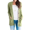 thumbnail image 4 of Manteau d'Automne en Tricot à Manches Longues, Vert, Manches Longues, Manches Longues, 4 of 6