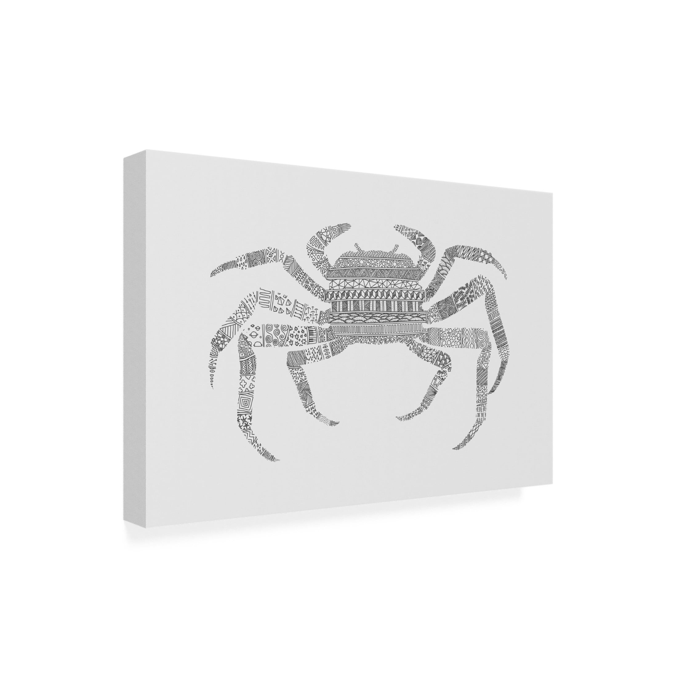 Trademark Fine Art Florent Bodart  Crab Grey Poster Grey Canvas Wall Art