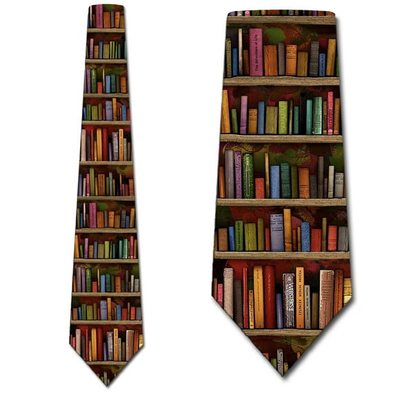 Book Ties Mens Literary Book Shelf Necktie by Three Rooker