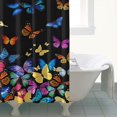 thumbnail image 4 of Black Blue Orange Butterfly Pattern Shower Curtain 84"x72" ,Bathroom Decorative Shower Curtains Set with 12 Hooks,Modern Waterproof Washable Shower Curtain, 4 of 6