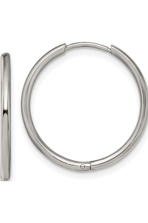 Stainless Steel Polished 1.6mm Hinged Hoop Earrings (19 X 19) Made In China sre1454