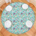 thumbnail image 2 of Blue Cartoon Pegasus Donut Pattern Round Fitted Tablecloth with Elastic Edge,Dining Table Cover Waterproof,Outdoor Round Tablecloth for Camping,Dining,Indoor and Outdoor, 2 of 7