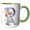 Green/White, variant on 3drose, Pretty Orange, Pink and Gray Floral Monogram Initial R, 15oz Two-tone Blue Mug