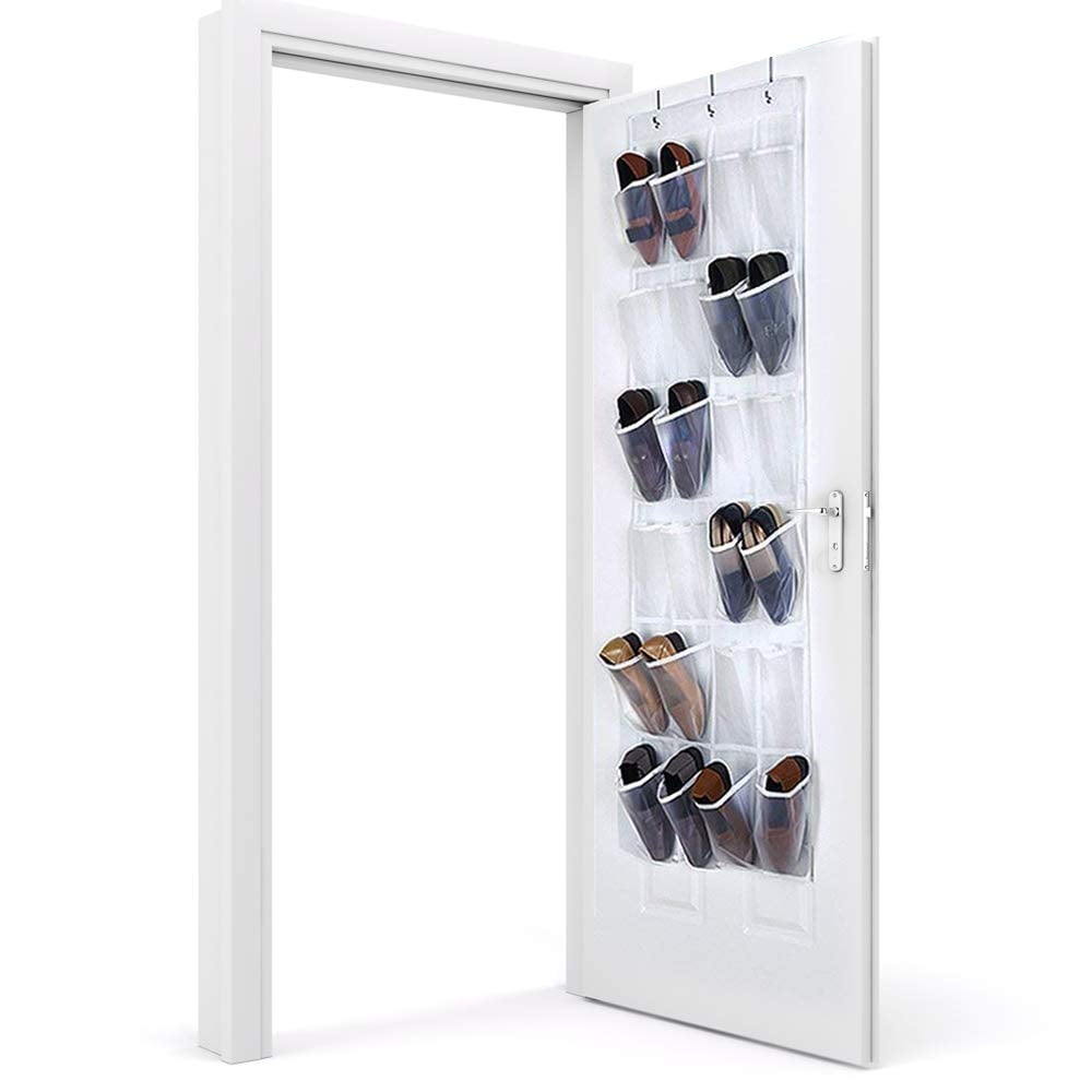 Eutuxia over The Door 24 Pocket Shoe Organizer Hanging Rack with 3 Steel Door Hooks. Breathable