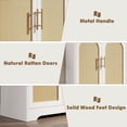 thumbnail image 4 of QinaQin 30-Inch Rattan Sideboard/Buffet Cabinet, Four-Door Modern Storage Unit | Decorative Console and Coffee Bar for Living Room, Dining Room, Entryway, 4 of 7