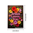 thumbnail image 4 of Jesus Loves You Floral Garden Flag For Home Outdoor Garden Yard Decor 12x18 Inch, 4 of 5