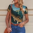 thumbnail image 6 of Fuzoiu Cute Green Dinosaur Blue Sky Print Women's Short-Sleeved Onesie, Short Sleeve Body Suits, Women Round Neck Bodysuits for Women,for Daily Wear, Parties, and Layering-XX-Large, 6 of 7