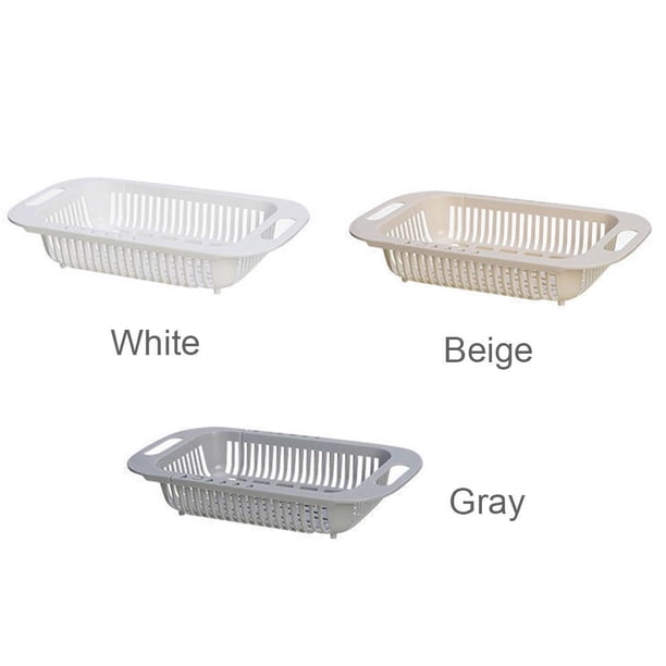 Cesta de drenaje retráctil para fregadero de cocina, escurridor de platos de plástico, cesta de filtro para fregadero, cesta para frutas y verduras