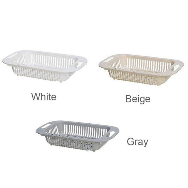 Cesta de drenaje retráctil para fregadero de cocina, escurridor de platos de plástico, cesta de filtro para fregadero, cesta para frutas y verduras