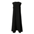 thumbnail image 5 of Adeawade Elegant Dresses For Women V Neck Sleeveless Solid Color Flowy Dresses Ladies' Summer Side Slit Jumpsuit Long Skirt Stylish Streetwear Black L, 5 of 5