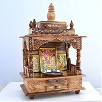Homecrafts Sheesham Rose Wood Temple/Pooja Mandir for Home/Mandap (Natural Wooden Colour)-Medium