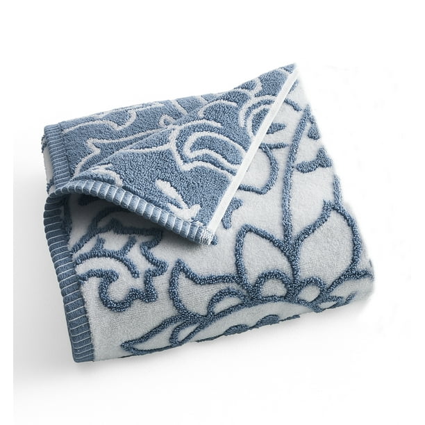 Better Homes & Gardens Sheared Paisley Hand Towel, Blue Linen