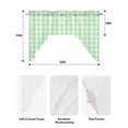 thumbnail image 5 of Green Grid Swag Valances for Windows, Small Curtains Drapes, Checkered Plaid Gingham Lattice Trellis Print Kitchen Window Curtains Over Sink Window Treatment Valance for Bedroom/Bathroom 56"x36", 5 of 5