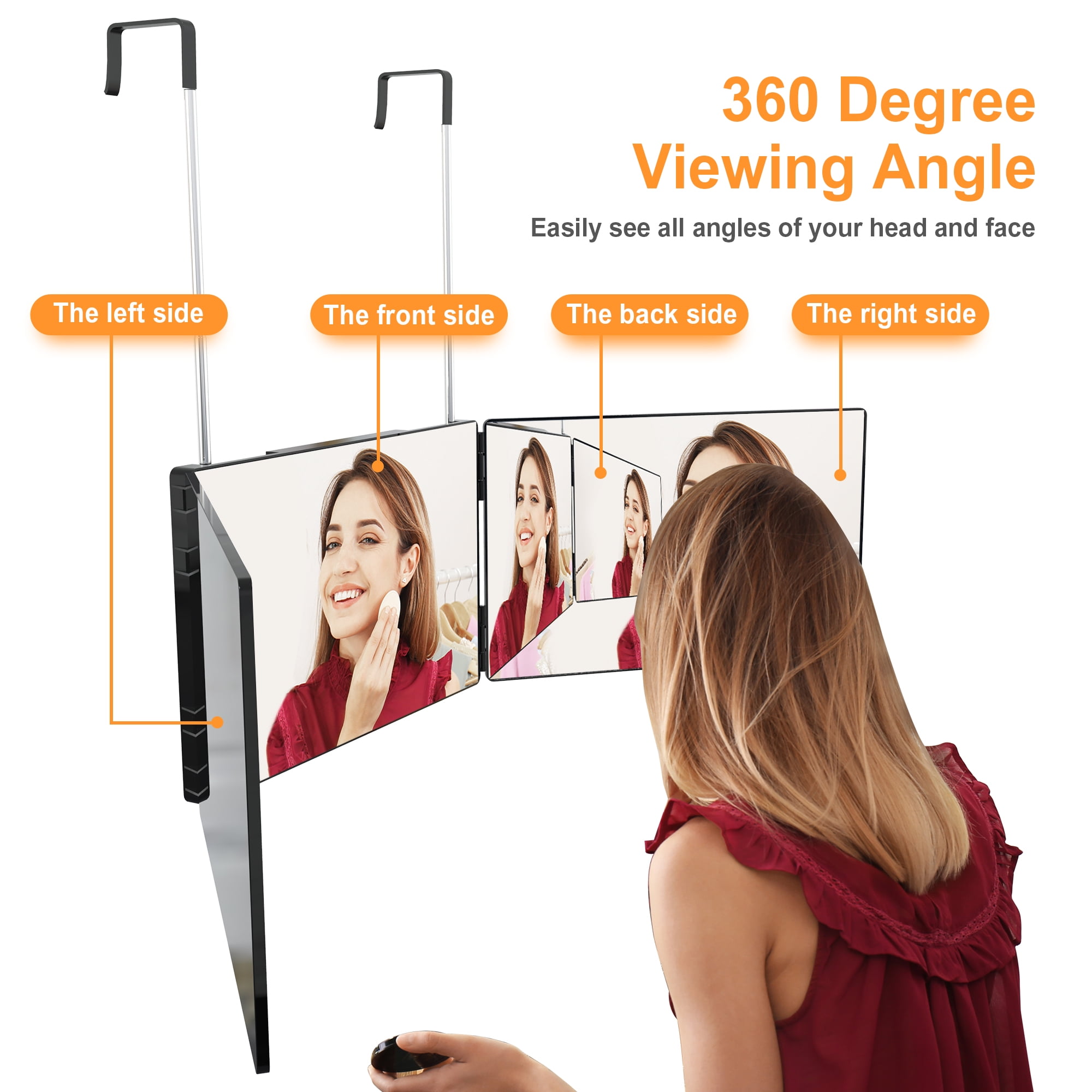 Acquista Mirror Tri-fold Mirror Vista a 360 Gradi Specchio a 3 Lati  Retrattili Con Luce a LED Per Acconciatura Fai-da-te - Bianco dalla Cina