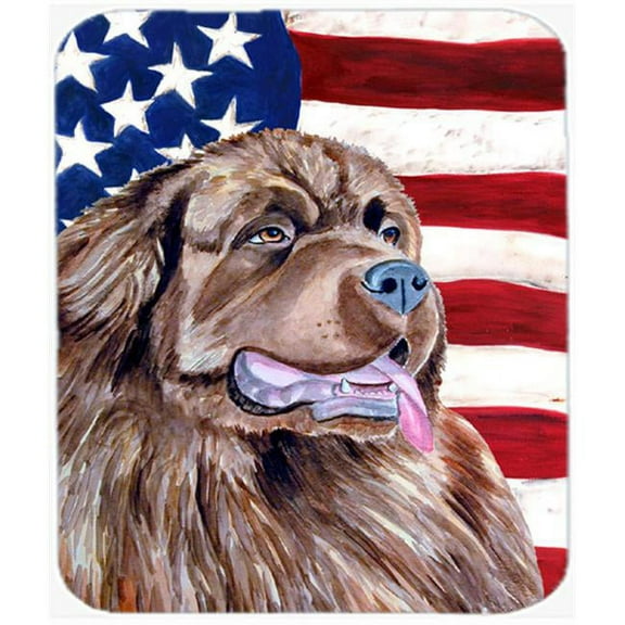 Carolines Treasures  Usa American Flag With Newfoundland Mouse Pad
