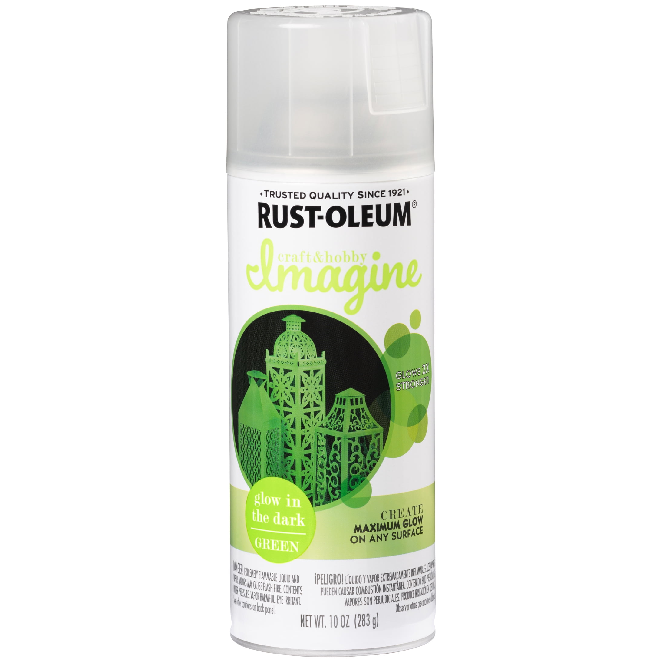 4 Pack, Green, Rust-Oleum Craft & Hobby Flat Imagine Glow in the Dark Paint- 353725, 10 oz.