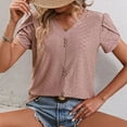 thumbnail image 4 of Ruimatai Women's V-Neck Blouse Short Sleeve Casual Tops Summer Loose Fit Comfortable Soft Fabric Stylish T-Shirt, 4 of 9