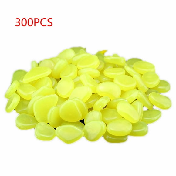Dvkptbk Pebbles Stone 300 Glow in Dark Pebbles Stone Home Garden Walkway Aquarium Fish Tank Valentine Home & Garden