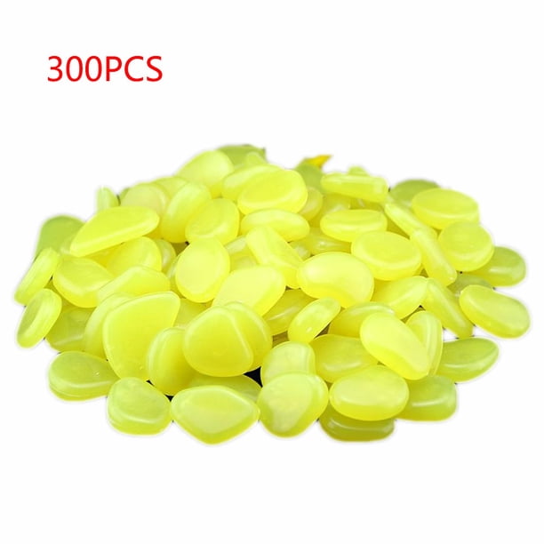 Xihbxyly Guijarros Que Brillan En La Oscuridad, Juego de 300 Piedras, Decoración Brillante para Pasarelas Al Aire Libre, Acento Único para Jardín, Decoración de Acuario, Regalo de San Valentín, Tamañ