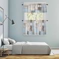 thumbnail image 5 of Blue Brown Abstract Kitchen Curtains Sets for Windows 24 Inch Length, Oil Painting Simple Geometric Art Rod Pocket Window Treatments Tier Curtains and Valances Set for Bedroom/Bathroom, 5 of 8