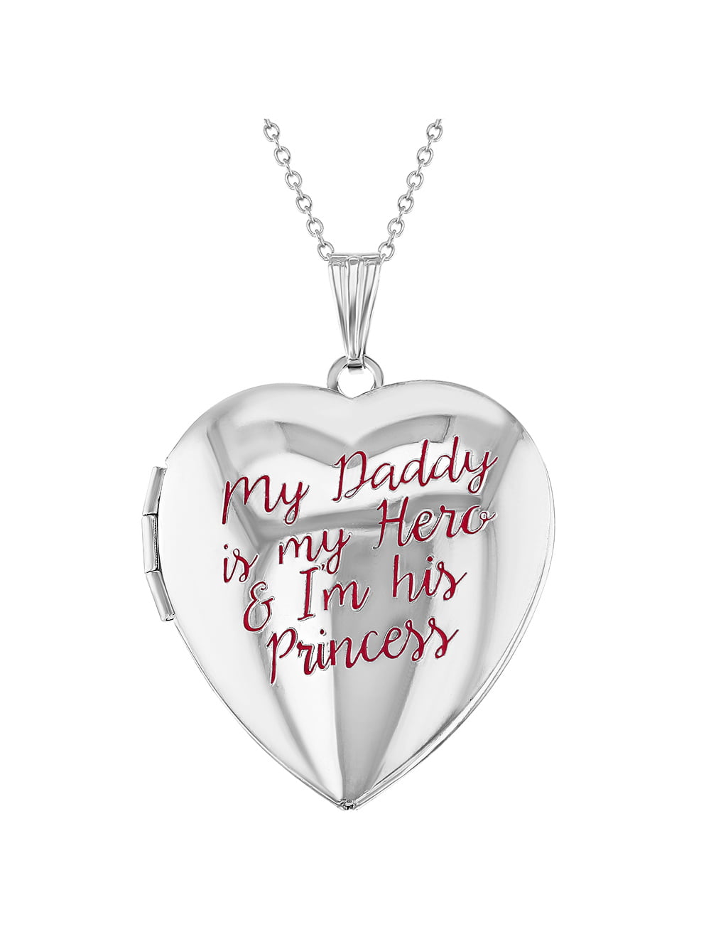 Mummy's Little Princess Crown Photo Pendant Heart Locket Necklace for Girls 16" 