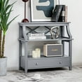 thumbnail image 3 of Gymax table de Rangement 3 Niveaux avec Tiroir Rack Polyvalent Gris, 3 of 10
