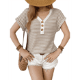thumbnail image 1 of Blusa de Mujer con Botones y Corta Color Albaricoque L, 1 of 8