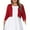 Red, variant on Women's Plus Size Bolero Cropped Cardigan Lightweight 3/4 Sleeve Shrug Sweaters for Dresses,1X-4X