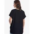 thumbnail image 5 of Women's Casual V-Neck T-Shirt - Short Sleeve Loose Fit Top with Side Split & Rolled Sleeve for Summer, 5 of 6