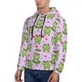 thumbnail image 3 of Naloa Happy Frogs1 Men's Casual Hooded Collar Drawstring Hoodies Pullover Sweatshirts Casual Long Sleeve Shirts-Small, 3 of 7