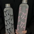 thumbnail image 3 of 1000ml Butterfly Style Water Bottle, Gradient Matte Plastic Sports Flask, Anti-Slip Leak-Proof Gym Thermos with Silver Color Lid, 3 of 5