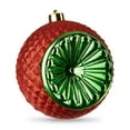 thumbnail image 2 of (3 pack) Red & Green Glitter Vintage-Style Witch Eye 150mm Jumbo Shatterproof Round Christmas Ornament, Holiday Time, 2 of 6