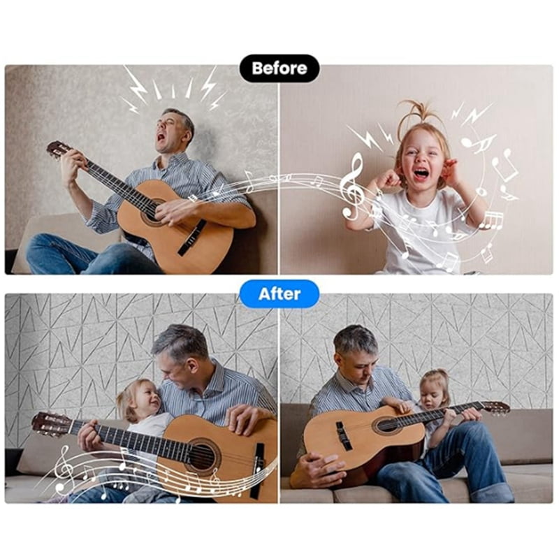 12 Pack Self Adhesive Acoustic Panels 11.8inch X 11.8inch Sound Proof Foam Panels (Silver Gray)