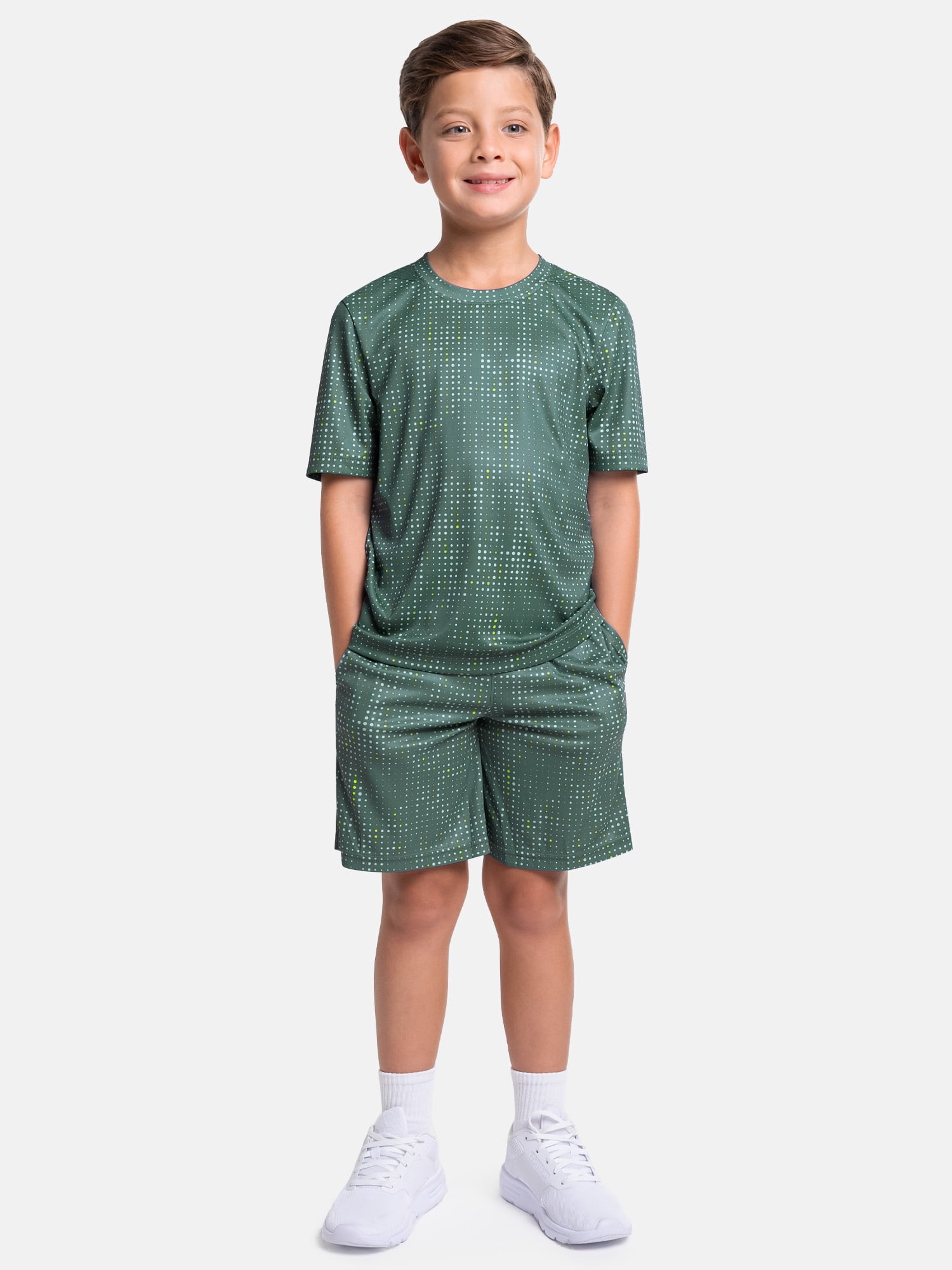 Athletic Works Boy's Short Sleeve Core Active T-Shirt 2-Pack, Sizes 4-18 & Husky