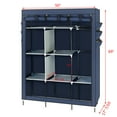 thumbnail image 3 of Veryke 69" Portable Closet with Shelf, Wardrobe Clothes Storage Organizer, Dark Blue, 3 of 7