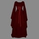 thumbnail image 4 of Qarigey Vestido maxi con cinturón de fiesta de manga larga y cuello para mujer Disfraz de Halloween Cosplay Vestidos vino rojo XL, 4 of 4