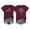 Deep Red, variant on Short Sleeve T Shirt with Graphic Print and Distressed Denim Shorts Set for Women Casual Crew Neck Top and Shorts Outfit Deep Red 2XL