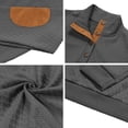 thumbnail image 6 of IAJDKMEK Men's Stand Collar Button Sweater - Jacquard Knit Long Sleeve Casual Outdoor Pullover, Sweaters for Men Hiking Travel Daily Wear,Dark Gray XL, 6 of 7